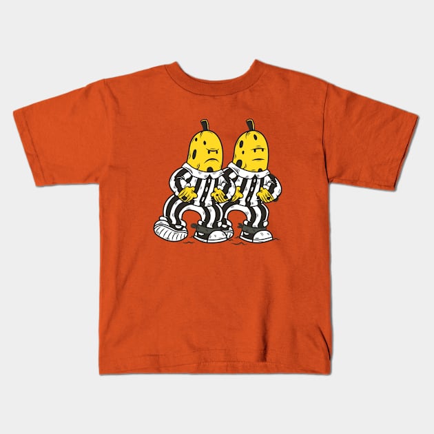 Escaped Bananas Kids T-Shirt by krisren28